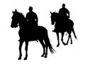 Horsemen Silhouette Royalty Free Stock Photo