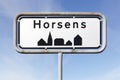Horsens city road sign in Denmark Royalty Free Stock Photo