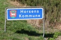 Horsens municipality road sign Royalty Free Stock Photo