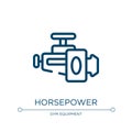 Horsepower icon. Linear vector illustration from racing collection. Outline horsepower icon vector. Thin line symbol for use on