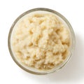 Horseradish sauce in glass bowl from above. Royalty Free Stock Photo