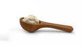 Horseradish sauce in wooden spoon isolated on white background Royalty Free Stock Photo