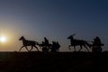 horse and carriage silhouette collection Royalty Free Stock Photo