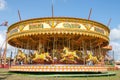 A beautiful gold carousel at Dorset steam fair Royalty Free Stock Photo