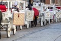 horses with carriage on the main square of Krakow Royalty Free Stock Photo