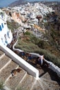 Horses carrying stuff from Santorini Harbor to Fira Town