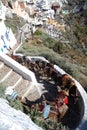 Horses carrying stuff from Santorini Harbor to Fira Town