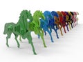 Horses cutouts row concept