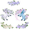 Horses with flowers