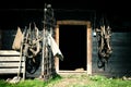 Horses harness hanging on a barn Royalty Free Stock Photo