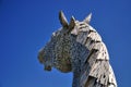 Horses head made of steel.