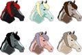 Horses Icons in different color Royalty Free Stock Photo