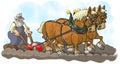 Horses and Plow Royalty Free Stock Photo