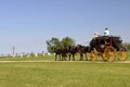 Horses pulling a stagecoach Royalty Free Stock Photo