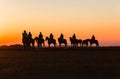 Horses Riders Silhouetted Dawn