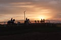 Horses Riders Silhouetted Landscape