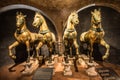 Horses of Saint Mark and view of church San Marco in Venice, Italy