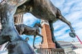 Horses of Saint Mark and view of piazza San Marco in Venice, Italy