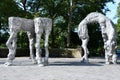 The Horses sculpture by Jean-Marie Appriou at the entrance to Central Park in Manhattan, New York City Royalty Free Stock Photo