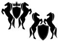 Horses with shields Royalty Free Stock Photo
