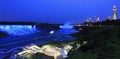 Niagara Falls illuminated at dusk Royalty Free Stock Photo