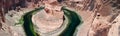 Horseshoe Bend, Arizona. Amazing aerial view from drone