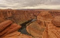 Horseshoe Bend on a Cloudy Day Royalty Free Stock Photo