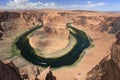 Horseshoe Bend on the Colorado River near Page Arizona on sunny late morning Royalty Free Stock Photo