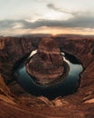 Horseshoe Bend on the Colorado River at sunset near Page, Arizona, USA. Royalty Free Stock Photo