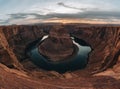 Horseshoe Bend on the Colorado River at sunset near Page, Arizona, USA.