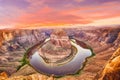 Horseshoe Bend on Colorado river at sunset Royalty Free Stock Photo