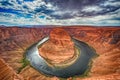 Horseshoe bend colorado river view 360 panorama Royalty Free Stock Photo