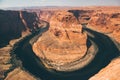 Horseshoe Bend is a famous meander on river Colorado Royalty Free Stock Photo