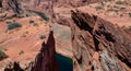 Horseshoe bend Glen Canyon. Autumn holiday concept. Landscape of Horseshoe Bend with sunrise and reflecting surface of Royalty Free Stock Photo