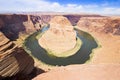 Horseshoe Bend meander of Colorado River in Glen Canyon near Page - Arizona - USA Royalty Free Stock Photo