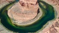 Horseshoe Bend in Page, Arizona. Amazing aerial view