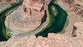 Horseshoe Bend in Page, Arizona. Amazing aerial view