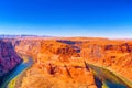 Horseshoe Bend is a horseshoe-shaped incised meander of the Colorado River Royalty Free Stock Photo