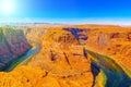 Horseshoe Bend is a horseshoe-shaped incised meander of the Colorado River Royalty Free Stock Photo