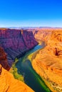 Horseshoe Bend is a horseshoe-shaped incised meander of the Colorado River Royalty Free Stock Photo