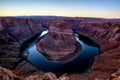 Horseshoe bend sunset Royalty Free Stock Photo