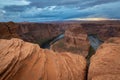 Horseshoe Bend at sunset, meander of Colorado River in Page, Arizona Royalty Free Stock Photo