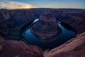 Horseshoe bend sunset Royalty Free Stock Photo