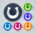 Horseshoe circle icons with shadow