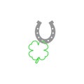 Horseshoe and clover logo isolated on white background Royalty Free Stock Photo