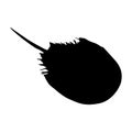 Horseshoe Crab Limulidae On a Side View Silhouette Found In All Around The World. Good To Use For Element Print Book