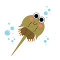 Horseshoe Crab animal cartoon character vector illustration