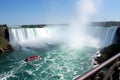 Horseshoe Fall, tour boat approaching the mist, Niagara Falls, ON, Canada Royalty Free Stock Photo
