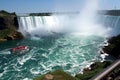 Horseshoe Fall, tour boat approaching the mist, Niagara Falls, ON, Canada Royalty Free Stock Photo