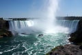 Horseshoe Fall, tour boat in the mist, Niagara Falls, ON, Canada Royalty Free Stock Photo